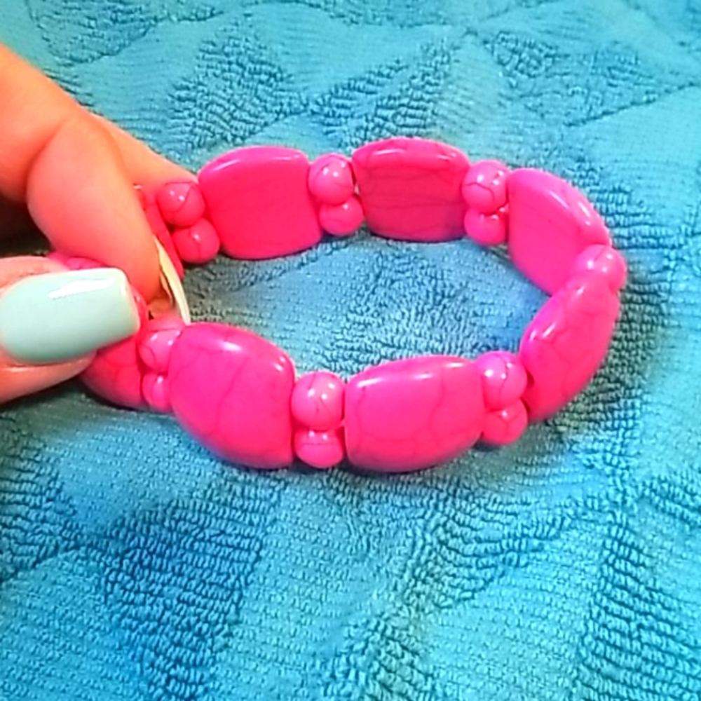 Hot pink stone bracelet